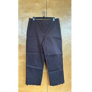 Jones New York Embroidered Straight Pants
